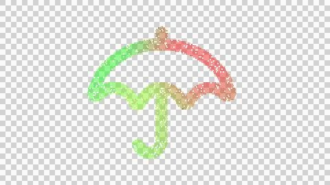 Icon umbrella is made up of LED square shapes. There are bright diodes and there Stock Illustration