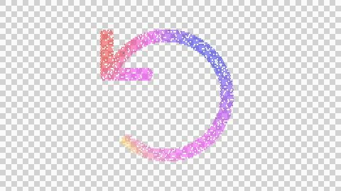 Icon undo is made up of LED square shapes. There are bright diodes and there are Illustrazione stock