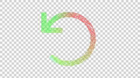 Icon undo is made up of LED square shapes. There are bright diodes and there are Illustrazione stock