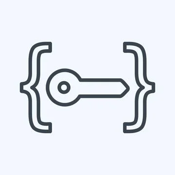 Icon Unlock Code. suitable for Programming symbol. line style. simple design  Illustrazione stock