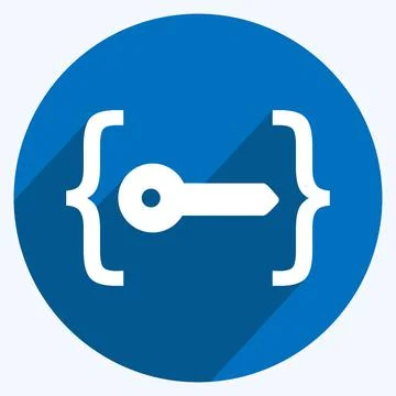 Icon Unlock Code. suitable for Programming symbol. long shadow style. simple  Illustration