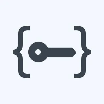 Icon Unlock Code. suitable for Programming symbol. glyph style. simple design Stock Illustration