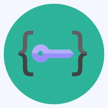 Icon Unlock Code. suitable for Programming symbol. flat style. simple design  Stockillustratie