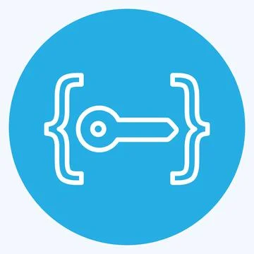 Icon Unlock Code. suitable for Programming symbol. blue eyes style. simple de 스톡 일러스트