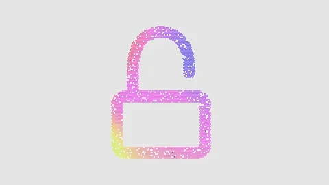 Icon unlock is made up of LED square shapes that shimmer and flicker. There are Stock Footage 295946007