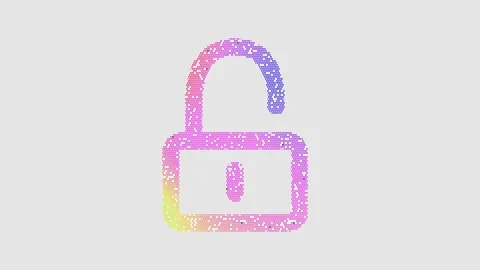 Icon unlock is made up of LED square shapes that shimmer and flicker. There are Stock Footage 295946185