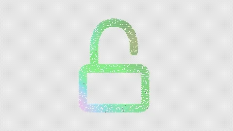 Icon unlock is made up of LED square shapes that shimmer and flicker. There are Stock Footage 295947300