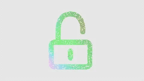 Icon unlock is made up of LED square shapes that shimmer and flicker. There are Stock Footage 295947369