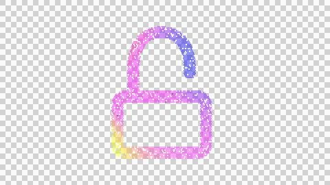 Icon unlock is made up of LED square shapes. There are bright diodes and there Illustrazione stock