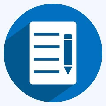 Icon Update Document. suitable for User Interface symbol. long shadow style.  Illustrazione stock