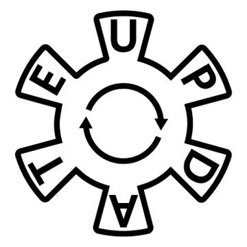 Icon update sign, gear arrows, vector update refresh hog wheel arrow line Stock Illustration