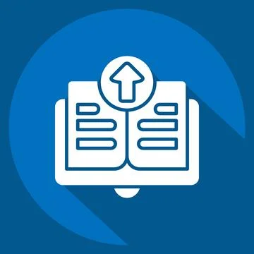 Icon Upload Book. related to Learning symbol. long shadow style. simple des.. Stock Illustration