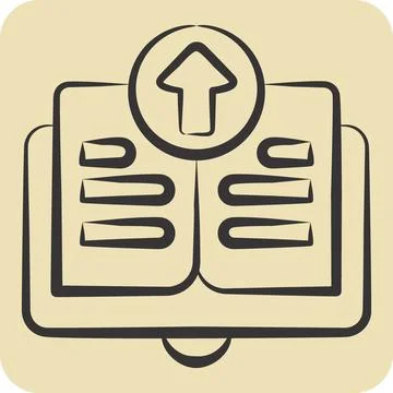 Icon Upload Book. related to Learning symbol. hand drawn style. simple desi.. Stock Illustration