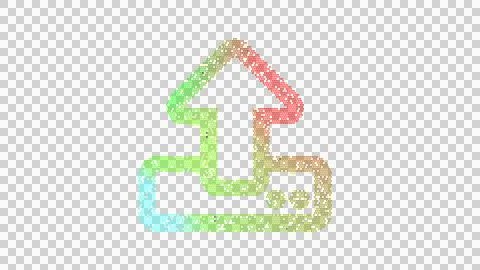 Icon upload is made up of LED square shapes. There are bright diodes and there Illustrazione stock