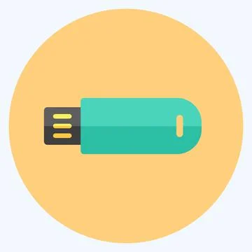Icon USB Cable. suitable for Education symbol. flat style. simple design edit Stock Illustration