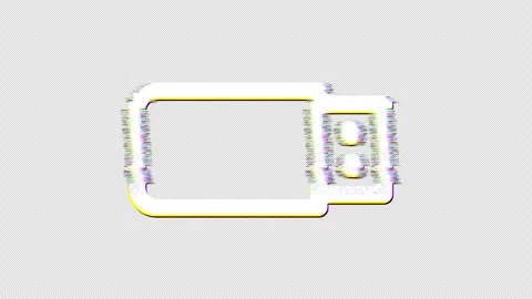 Icon usb drive is distorted. Glitch. Noise, chromatic aberration, geometric Stock Footage 307284000