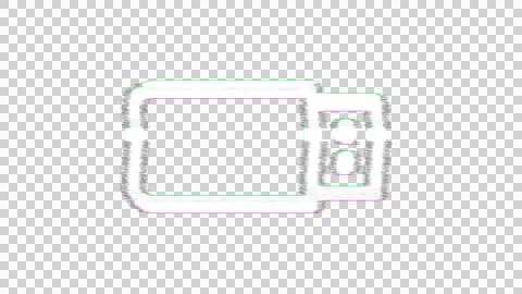 Icon usb drive is distorted. Glitch. Noise, chromatic aberration, geometric 스톡 일러스트