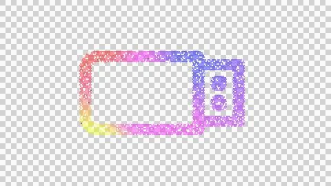 Icon usb drive is made up of LED square shapes. There are bright diodes and Stock Illustration