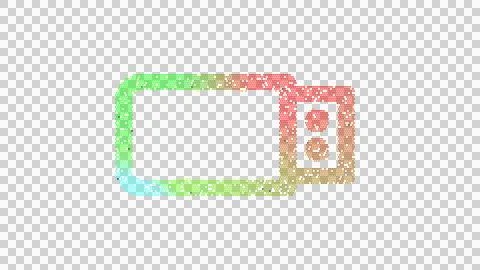 Icon usb drive is made up of LED square shapes. There are bright diodes and Stock Illustration