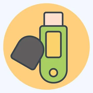 Icon Usb. related to Computer symbol. color mate style. simple design edita.. Stock-Illustration