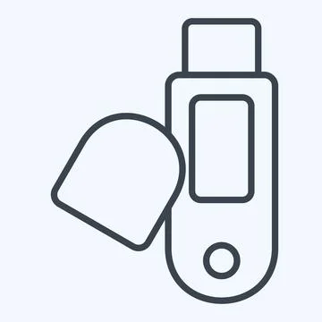 Icon Usb. related to Computer symbol. line style. simple design editable. s.. Stock-Illustration