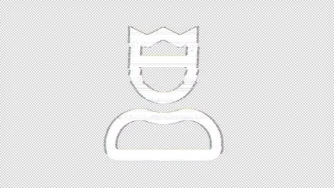Icon user crown is distorted. Glitch. Noise, chromatic aberration, geometric Stock Footage 307284311
