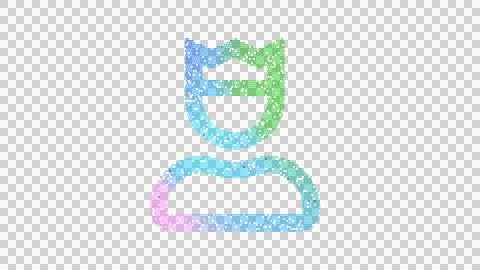 Icon user crown is made up of LED square shapes. There are bright diodes and Stock Illustration
