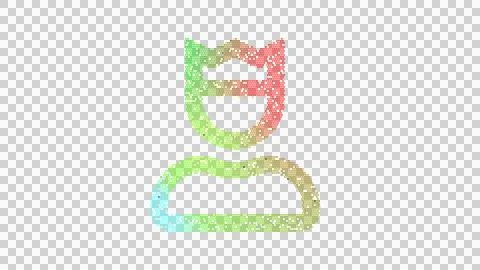 Icon user crown is made up of LED square shapes. There are bright diodes and Stock Illustration