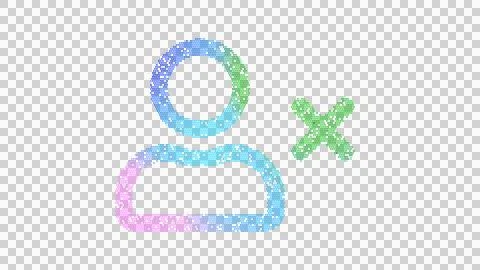 Icon user delete is made up of LED square shapes. There are bright diodes and Illustrazione stock