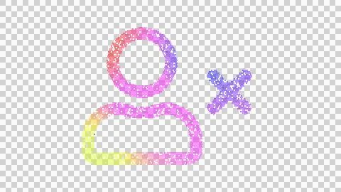 Icon user delete is made up of LED square shapes. There are bright diodes and Illustrazione stock