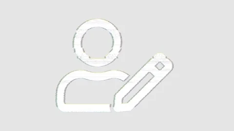 Icon user edit is distorted. Glitch. Noise, chromatic aberration, geometric Stock Footage 305245642