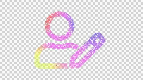 Icon user edit is made up of LED square shapes. There are bright diodes and Illustrazione stock