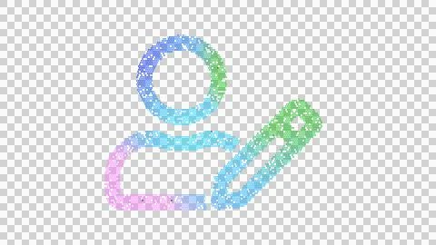 Icon user edit is made up of LED square shapes. There are bright diodes and Illustrazione stock