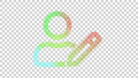 Icon user edit is made up of LED square shapes. There are bright diodes and Illustrazione stock