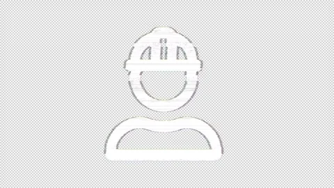 Icon user hard hat is distorted. Glitch. Noise, chromatic aberration, geometric Stock Footage 307284368