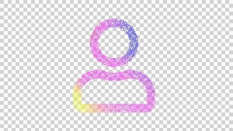 Icon user is made up of LED square shapes. There are bright diodes and there are Illustrazione stock