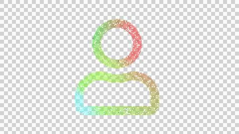 Icon user is made up of LED square shapes. There are bright diodes and there are Illustrazione stock