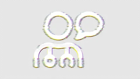 Icon user md chat is distorted. Glitch. Noise, chromatic aberration, geometric Stock Footage 307283957