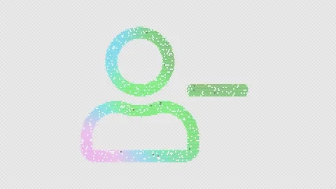 Icon user minus is made up of LED square shapes that shimmer and flicker. There Stock Footage 296149716