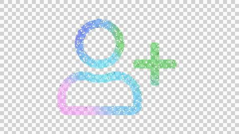 Icon user plus is made up of LED square shapes. There are bright diodes and 스톡 일러스트