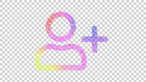 Icon user plus is made up of LED square shapes. There are bright diodes and 스톡 일러스트