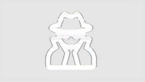 Icon user secret is distorted. Glitch. Noise, chromatic aberration, geometric Stock Footage 305246367