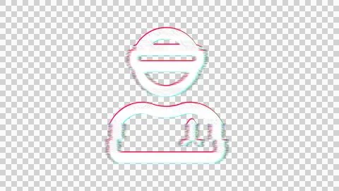 Icon user visor is distorted. Glitch. Noise, chromatic aberration, geometric Stock Illustration
