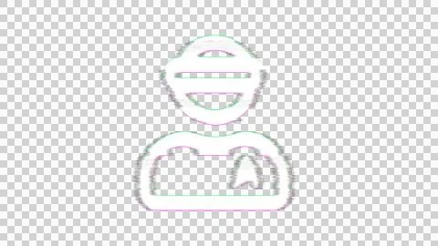 Icon user visor is distorted. Glitch. Noise, chromatic aberration, geometric Stock Illustration