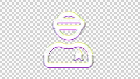 Icon user visor is distorted. Glitch. Noise, chromatic aberration, geometric Stock Illustration