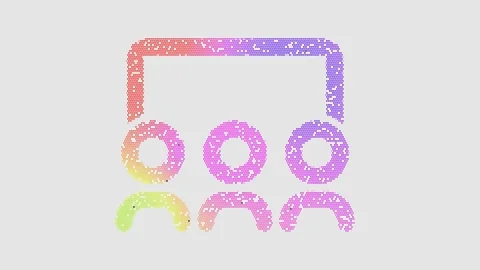 Icon users class is made up of LED square shapes that shimmer and flicker. There Stock Footage 301171227