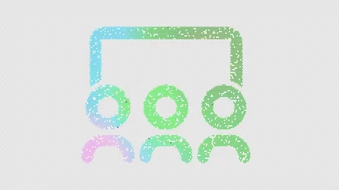 Icon users class is made up of LED square shapes that shimmer and flicker. There Stock Footage 301175423