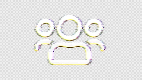 Icon users is distorted. Glitch. Noise, chromatic aberration, geometric Stock Footage 305245952