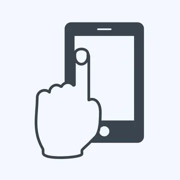 Icon Using Cell Phone. suitable for Hand Actions symbol. glyph style. simple  Ilustración de archivo
