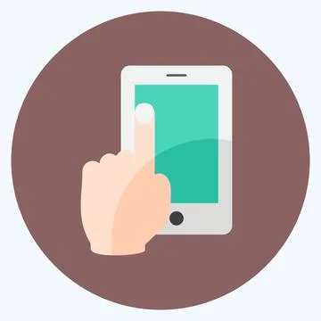 Icon Using Cell Phone. suitable for Hand Actions symbol. flat style. simple d Ilustración de archivo